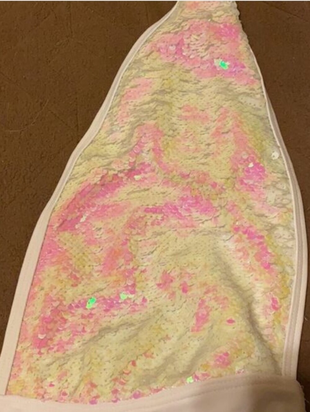 NWT White Sequin One-Piece Swimsuit with Pastel Trim New Look Size Large - Picture 2 of 4